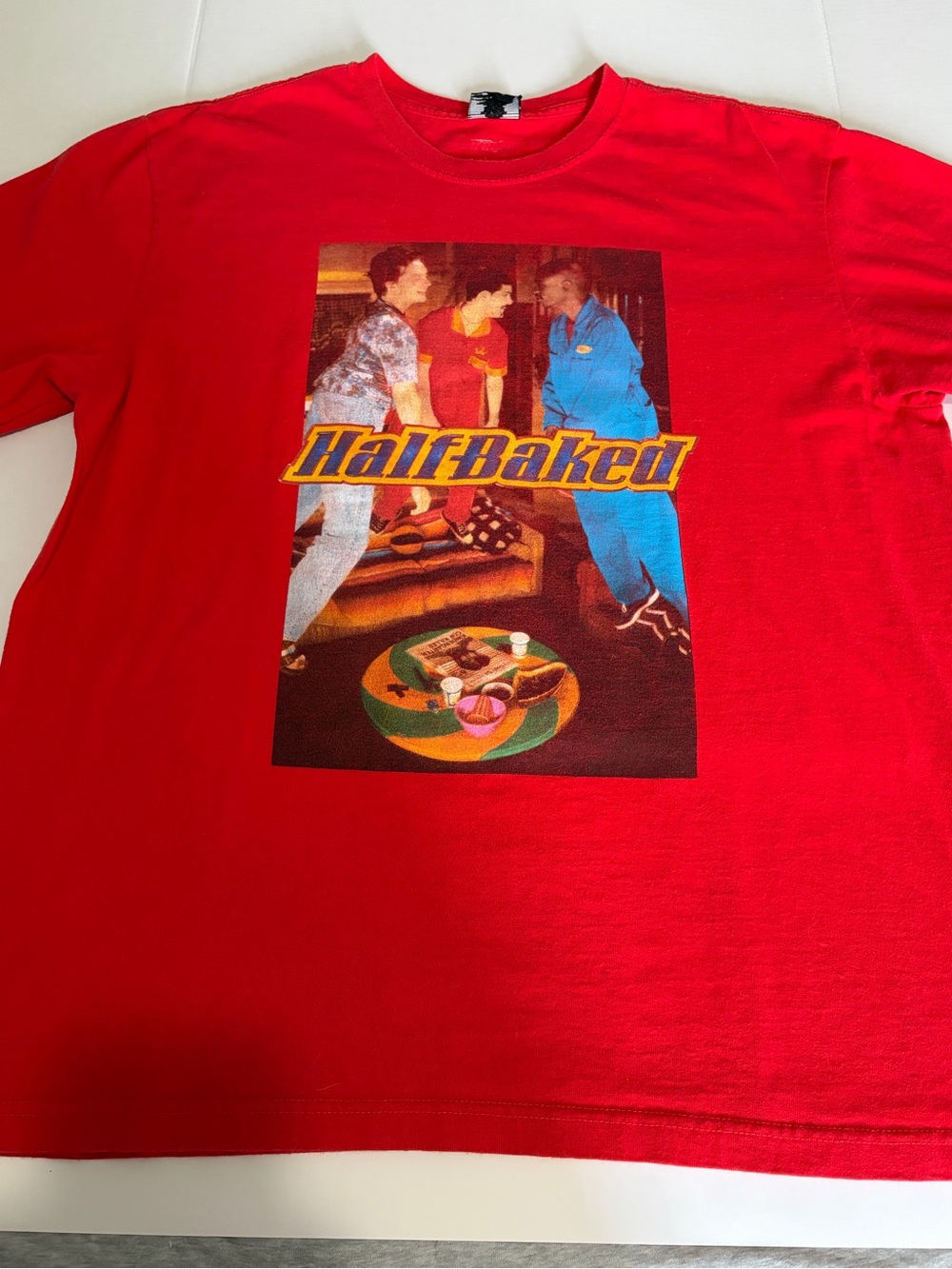 Half Baked Graphic Tee - Red - Oversized Heavyweight Baggy